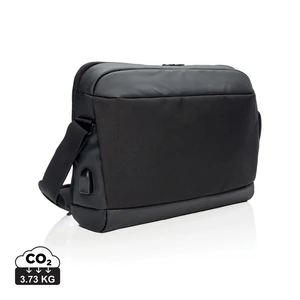 Madrid PVC-mentes RFID USB 15.6"-es laptoptáska fekete, fekete  