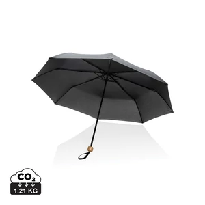 20,5"-es Impact AWARE™ RPET mini bambusz esernyő 190T fekete  