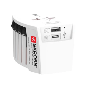 SKROSS világjáró adapter MUV 2 pólusú USB-A-val és C-vel
