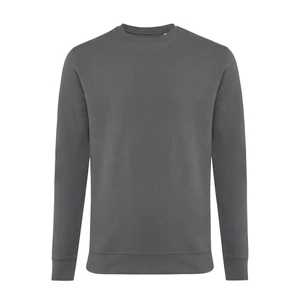 Iqoniq Zion újrahaszn. pamut pulóver kerek nyakkivágással kőszén XXS Unisex
