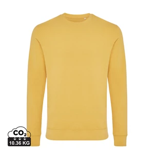 Iqoniq Zion újrahaszn. pamut pulóver kerek nyakkivágással ochre yellow S Unisex