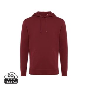 Iqoniq Jasper újrahasznosított pamut kapucnis pulóver bordó vörös XL Unisex