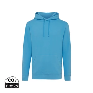Iqoniq Jasper újrahasznosított pamut kapucnis pulóver tranquil blue XS Unisex