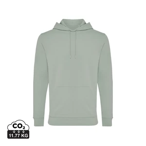 Iqoniq Jasper újrahasznosított pamut kapucnis pulóver Iceberg green XL Unisex