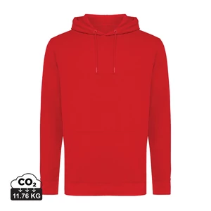 Iqoniq Jasper újrahasznosított pamut kapucnis pulóver piros XL Unisex