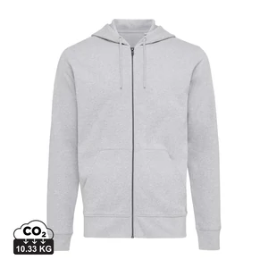 Iqoniq Abisko újrahaszn. pamut cipzáras kapucnis pulóver heather grey L Unisex