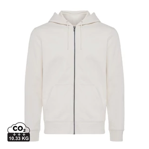 Iqoniq Abisko újrahaszn. pamut cipzáras kapucnis pulóver natural raw M Unisex