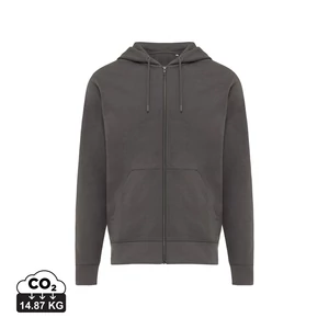 Iqoniq Abisko újrahaszn. pamut cipzáras kapucnis pulóver kőszén XXL Unisex