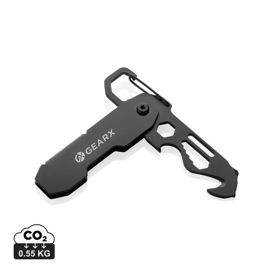 Gear X összecsukható EDC szerszám karabinerrel fekete  