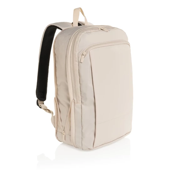 Flexpack Aware™ RPET bővíthető vékony 15,6" laptop hátizsák bézs  