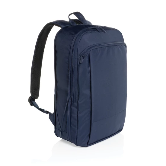 Flexpack Aware™ RPET bővíthető vékony 15,6" laptop hátizsák sötétkék  