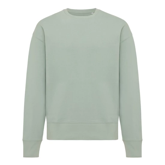 Iqoniq Kruger relaxed újrah. pamut pulóver kerek nyakkivágás Iceberg green XXXL Unisex