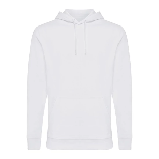 Iqoniq Jasper újrahasznosított pamut kapucnis pulóver recycled white XXS Unisex