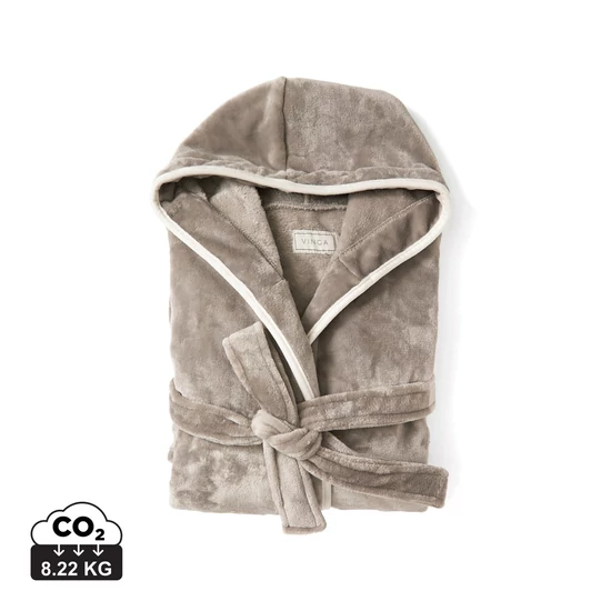 VINGA Louis elegáns plüss GRS RPET köntös méret L-XL szürke  