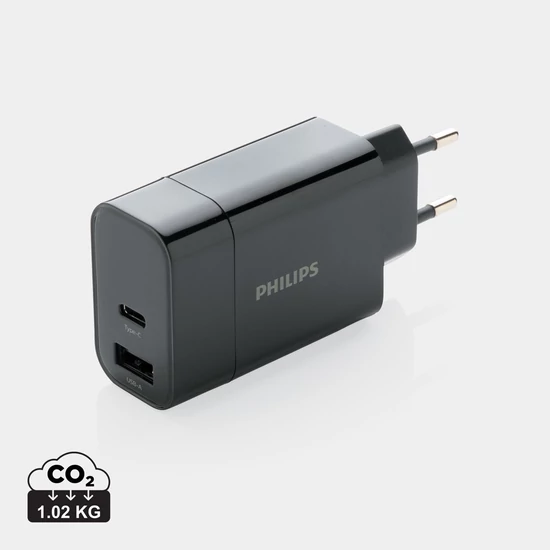 Philips 30W-os ultragyors PD fali töltő fekete  