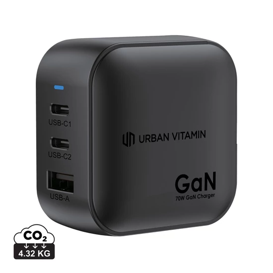 Urban Vitamin Santa Cruz RCS újrah. műanyag 70W-os GAN töltő fekete  