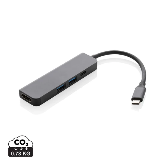 Terra RCS újrahasznosított alumínium elosztó HDMI bemenettel szürke  
