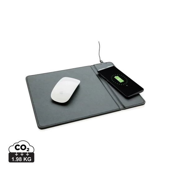 Egérpad 5W-os vezeték nélküli töltéssel fekete  