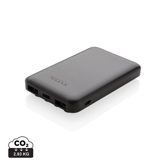 5000 mAh zsebben hordható vezeték nélküli töltős powerbank fekete  