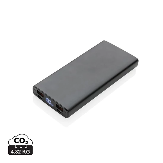 Alumínium 18W-os 10 000 mAh PD powerbank fekete  
