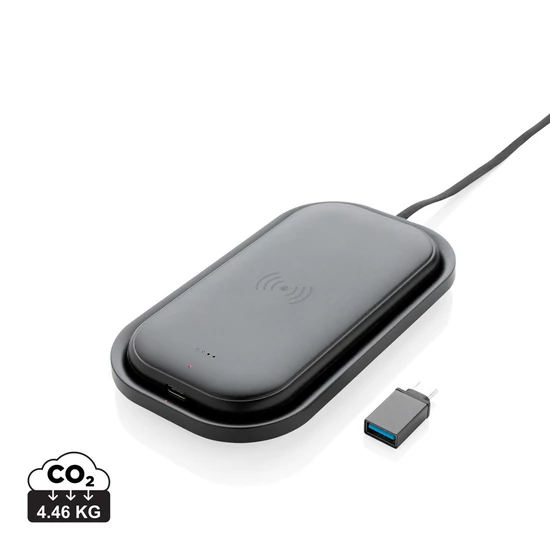 Vezeték nélküli töltős 5000 mAh powerbank tartó fekete  