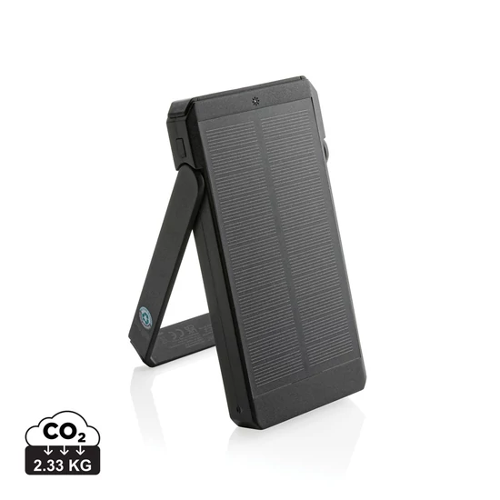 Skywave RCS újrah. műanyag napelemes powerbank, 10 000 mAh fekete  