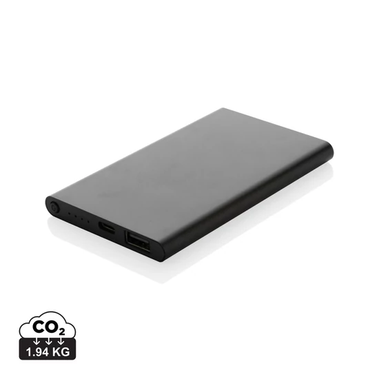 RCS újrahasznosított műanyag/alumínium 4000 mAh powerbank fekete  