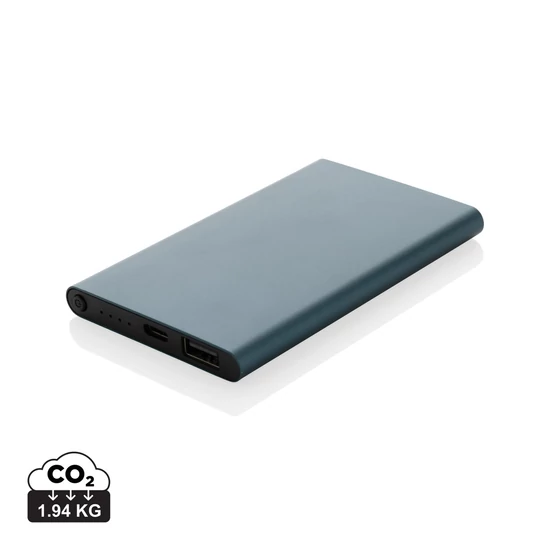 RCS újrahasznosított műanyag/alumínium 4000 mAh powerbank kék  