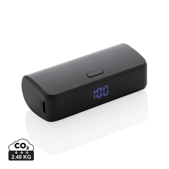 FlashCharge RCS újrah. műanyag 5000mAh gyorstöltős powerbank fekete  