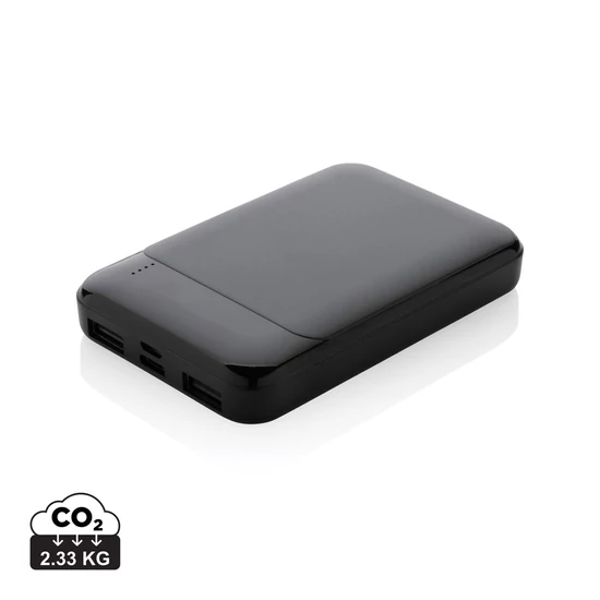 RCS újrahasznosított műanyag 5000 mAh powerbank fekete  