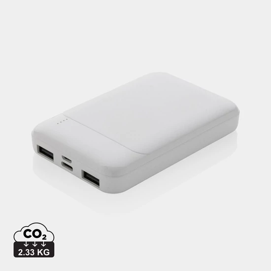 RCS újrahasznosított műanyag 5000 mAh powerbank fehér  