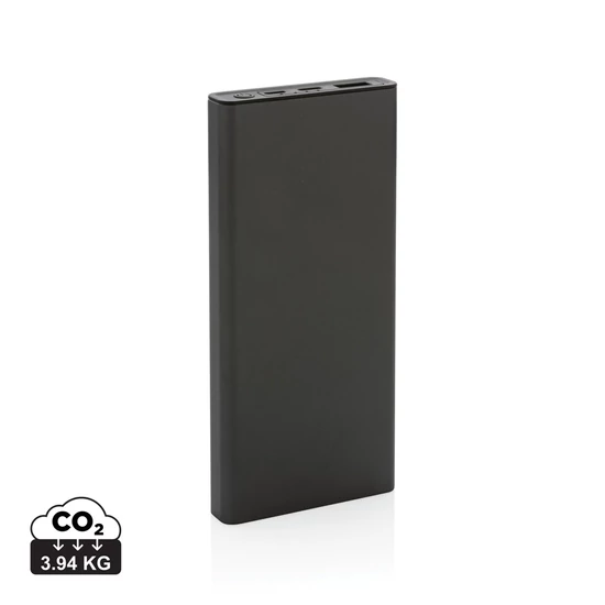 Terra RCS újrahaszn. 18W alumínium powerbank, 10 000 mAh szürke  