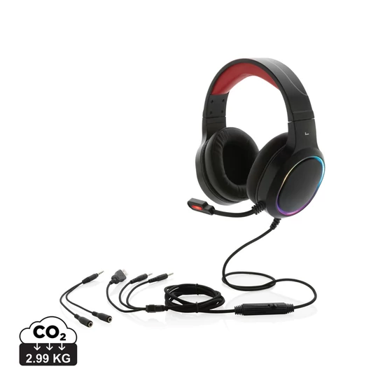 RGB gaming fejhallgató fekete  