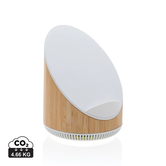 Ovate bambusz 5W-os hangszóró 15W-os vezeték nélküli töltő barna  