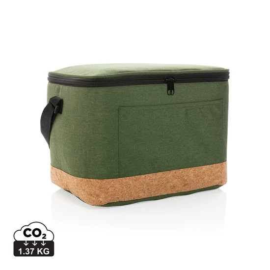 Impact AWARE™XL RPET two tone hűtőtáska parafa alkotóelemmel zöld  