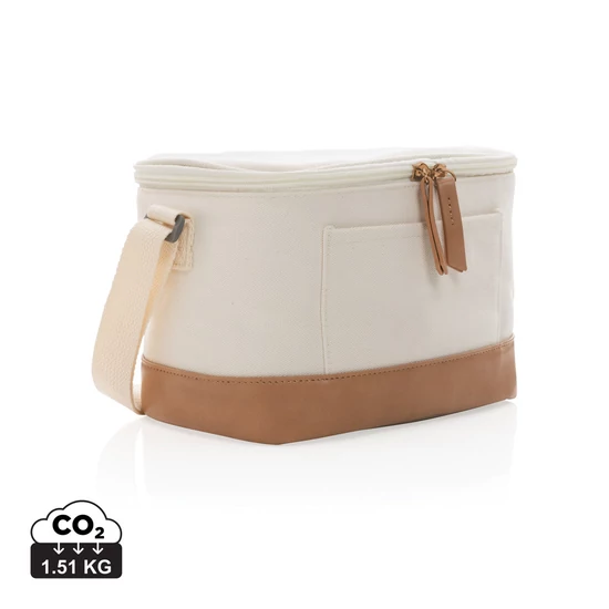 Impact AWARE™ 16oz. újrahasznosított vászon hűtőtáska 6 üdít off white  