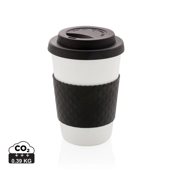Többször használatos kávésbögre 270 ml fekete  