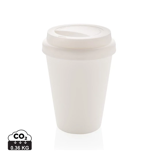 Többször használatos, duplafalú kávésbögre 300 ml fehér  