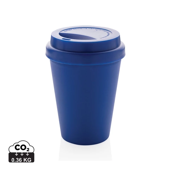 Többször használatos, duplafalú kávésbögre 300 ml kék  