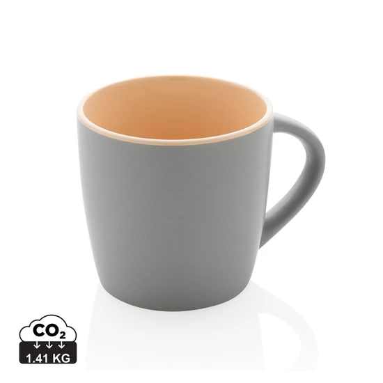 Kerámia bögre színes belső felülettel 300 ml barna, szürke  