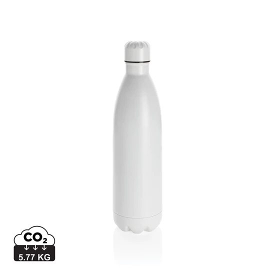 Szolid színű vákuum palack rozsdamentes acélból 1 liter fehér  