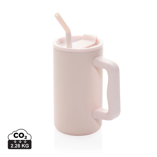 Cube RCS újrahasznosított acél irodai bögre, 800 ml rózsaszín  