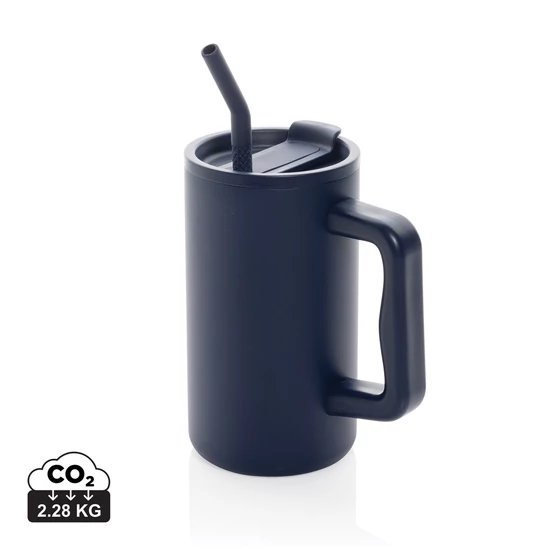Cube RCS újrahasznosított acél irodai bögre, 800 ml sötétkék  