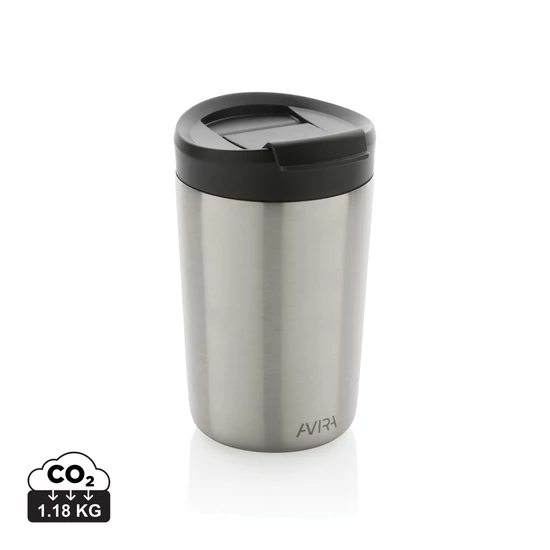 Avira Alya RCS újrahasznosított acél pohár, 300 ml ezüst színű  