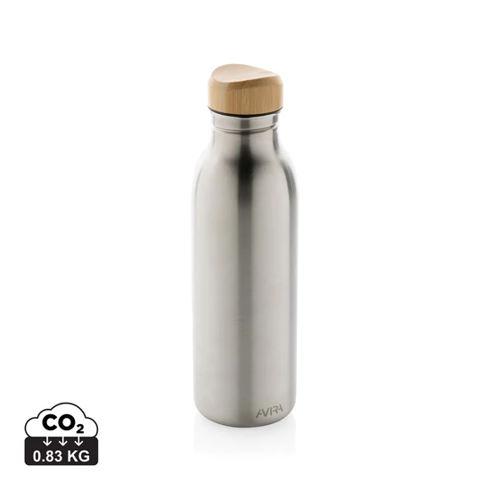 Avira Alcor RCS újrahaszn. acél egyfalú vizespalack, 600 ml ezüst színű  