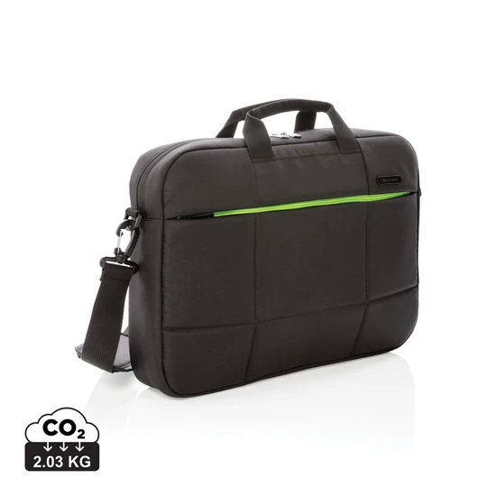 Soho rPet 15,6"-es laptoptáska, PVC-mentes fekete, zöld  