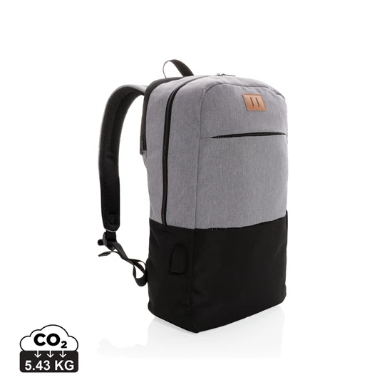 Modern 15,6"-es USB & RFID laptop hátizsák, PVC-mentes