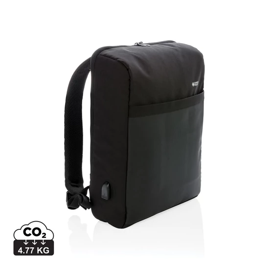 Swiss Peak 15"-es RFID lopásgátló & USB, PVC-mentes hátizs fekete  
