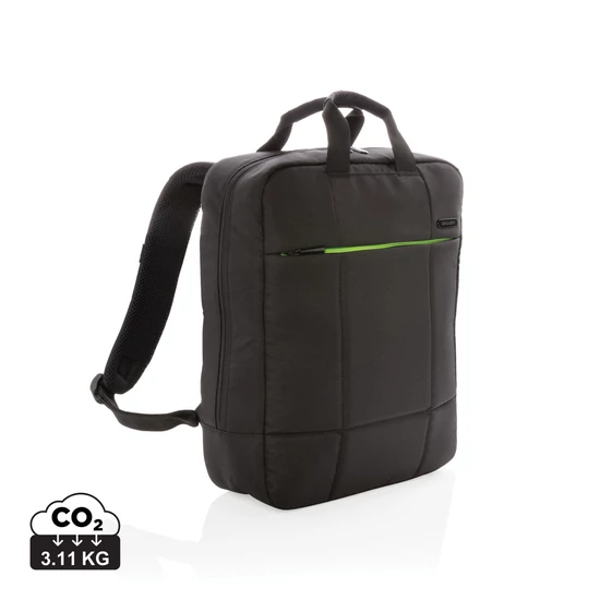 Soho rPet 15,6"-es laptop hátizsák, PVC-mentes fekete, zöld  