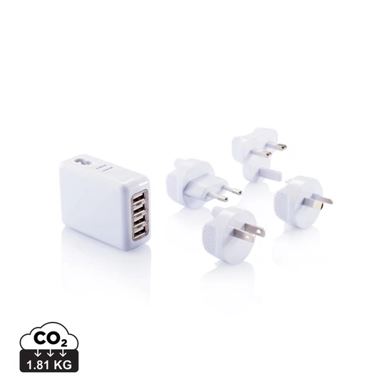 Adapterkészlet 4 USB elosztóval fehér  